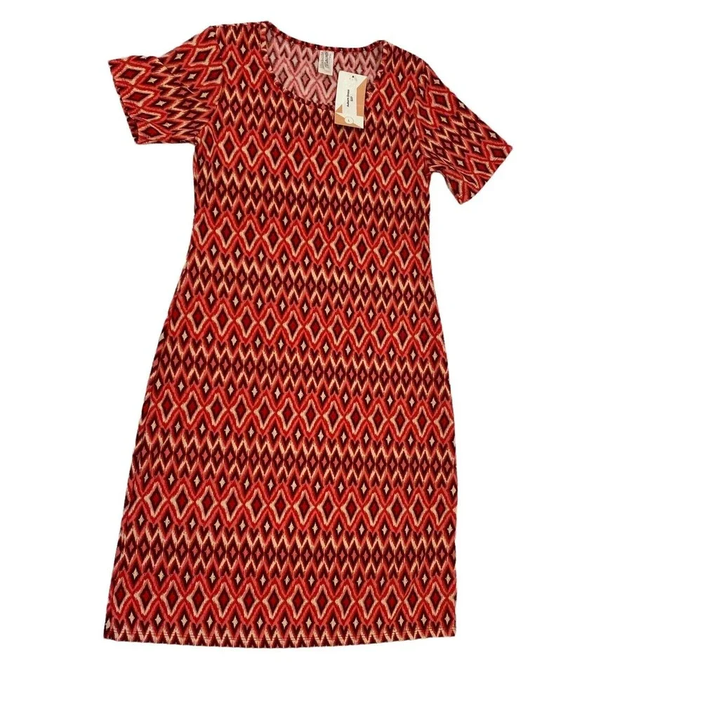 Lot of 2 Dress Blazer Combo Size Large Kensie Midi Knit Short Sleeve Red